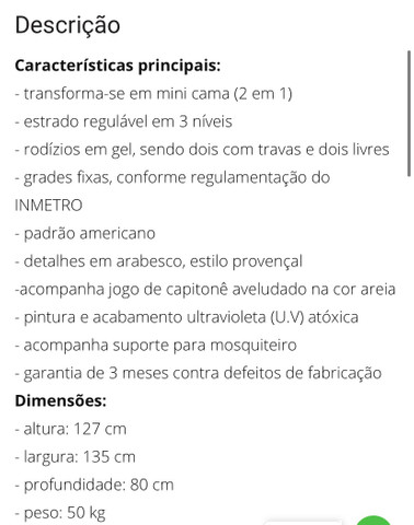 Vendo berço 2 em 1 usado - Foto 2