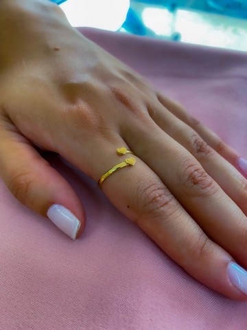 Anel feminino de coração em ouro18k 