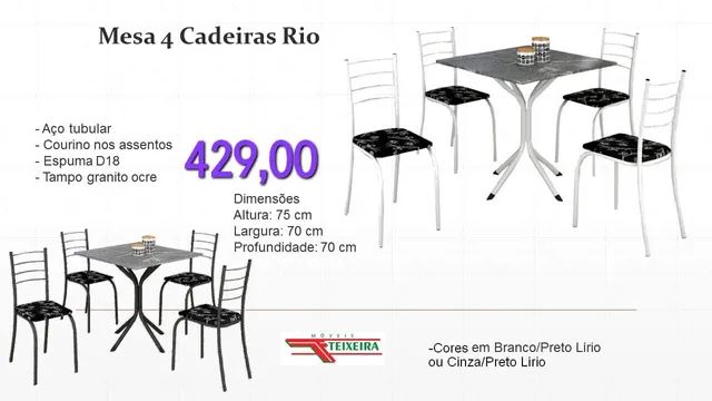Mesa 4 cadeiras rio- ENTREGA HOJEEE!! 