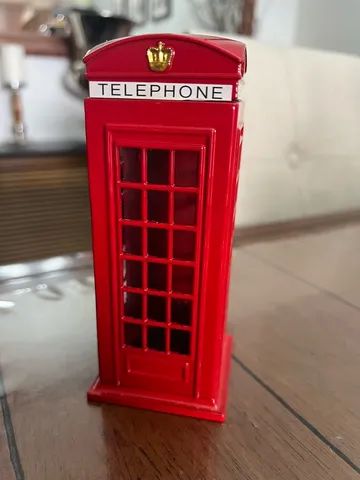 Porta moedas cofre cabine telefone Londres metal  - Foto 2