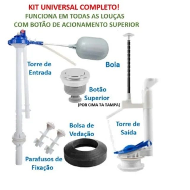 Kit Reparo Caixa Acoplada Astra Universal Mu/sp - novo - Foto 2