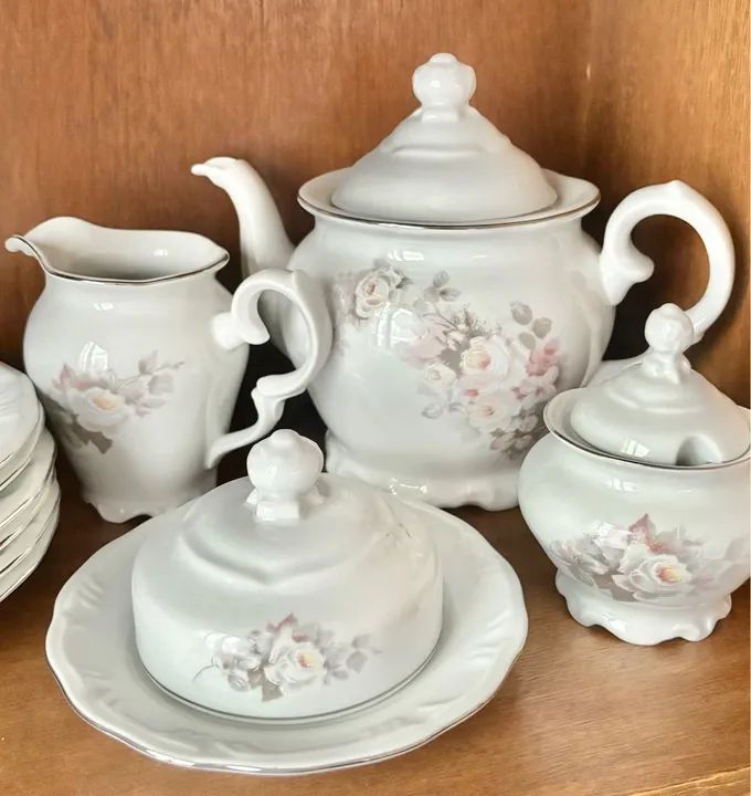 Conjunto para chá Porcelana Schmidt Utensílios Para Cozinha