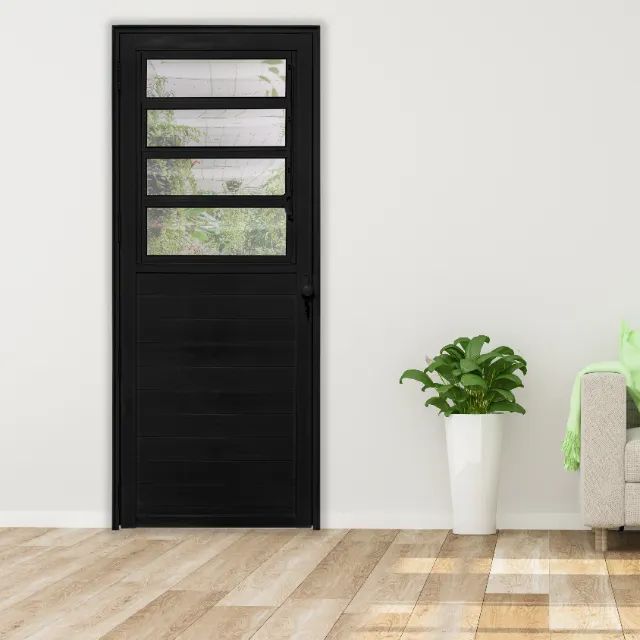 Porta Basculante Lambril Alumínio Preto - Foto 2