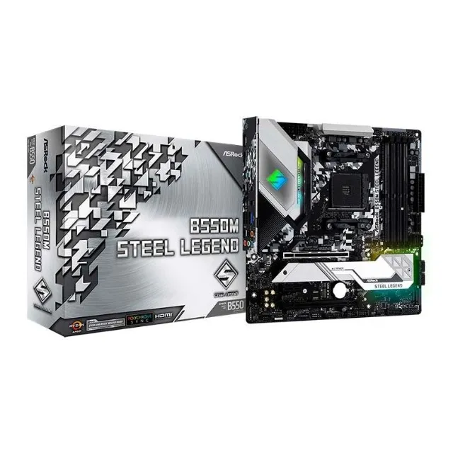 Placa Mãe Am4 Asrock B550M Steel Legend, Ddr4 128Gb, M2/Nvme, Displayport, Hdmi
