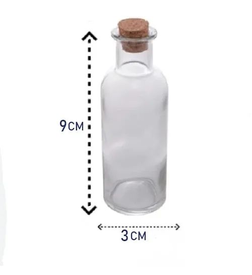 Garrafinhas Vidro Tampa Rolha Lembrancinhas Artesanato 50ml - Foto 3