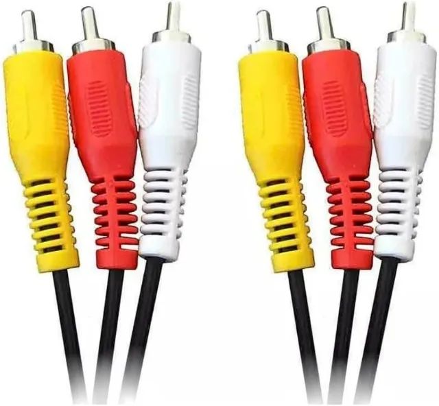 Cabo coaxial de áudio e vídeo RCA 3x3 Macho Para Tv, Vídeo Cassete, DVD, Home Theather - Foto 4