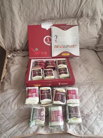 Caixa colecionador Album prata copa 2022 com todas figurinhas para colar