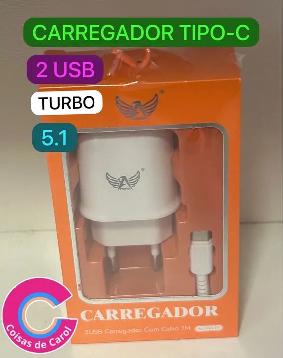 Carregador para Celular 5.1 Tipo C - Foto 2