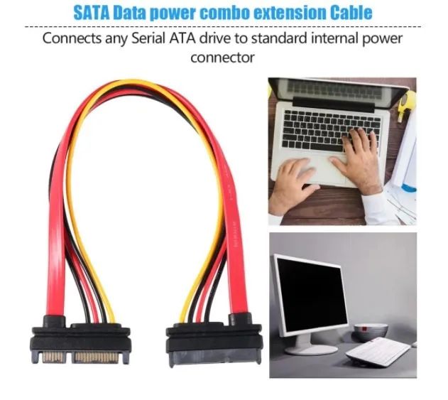 Cabo De Extensao Sata Serial De 7+15 Pinos De Dados  Arduino Automação COD-CP585 