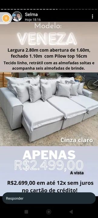 Sofá Veneza retrátil 280mt direto da fábrica  - Foto 4