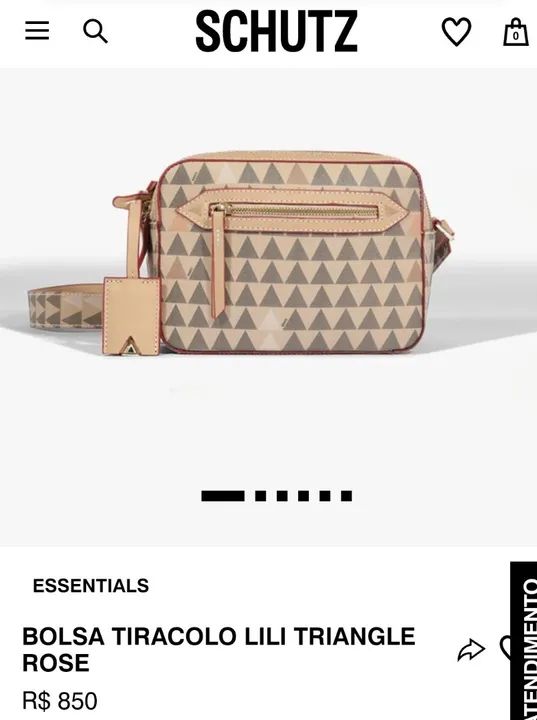 Bolsa de Ombro Triângulos Bege - Foto 5