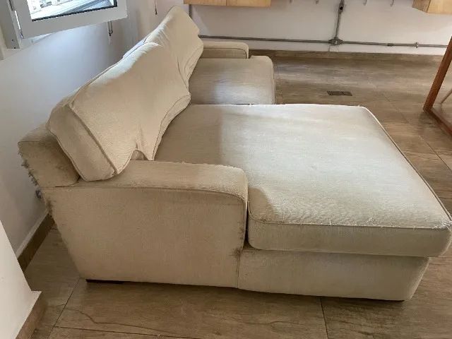Sofá 3 LugaresTockstok Com Chaise  Linho Cru  - Foto 5