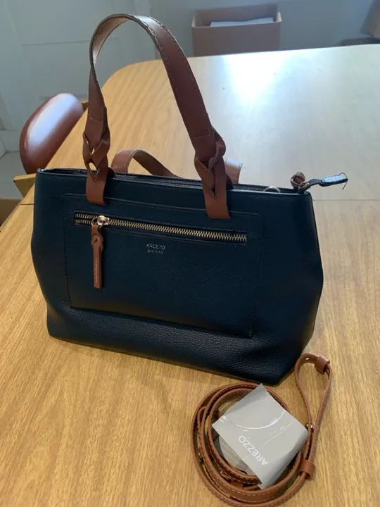 Bolsa de Couro Arezzo Preta - Foto 3