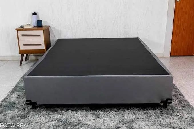 Base Box Cinza para Cama - Conforto e Elegância FRETE GRÁTIS 