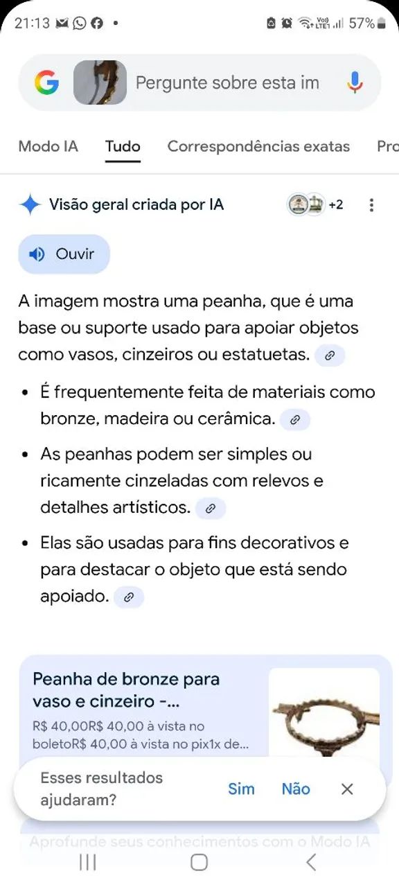 Par de Peanha antigas em bronze suporte para cinzeiro  - Foto 5