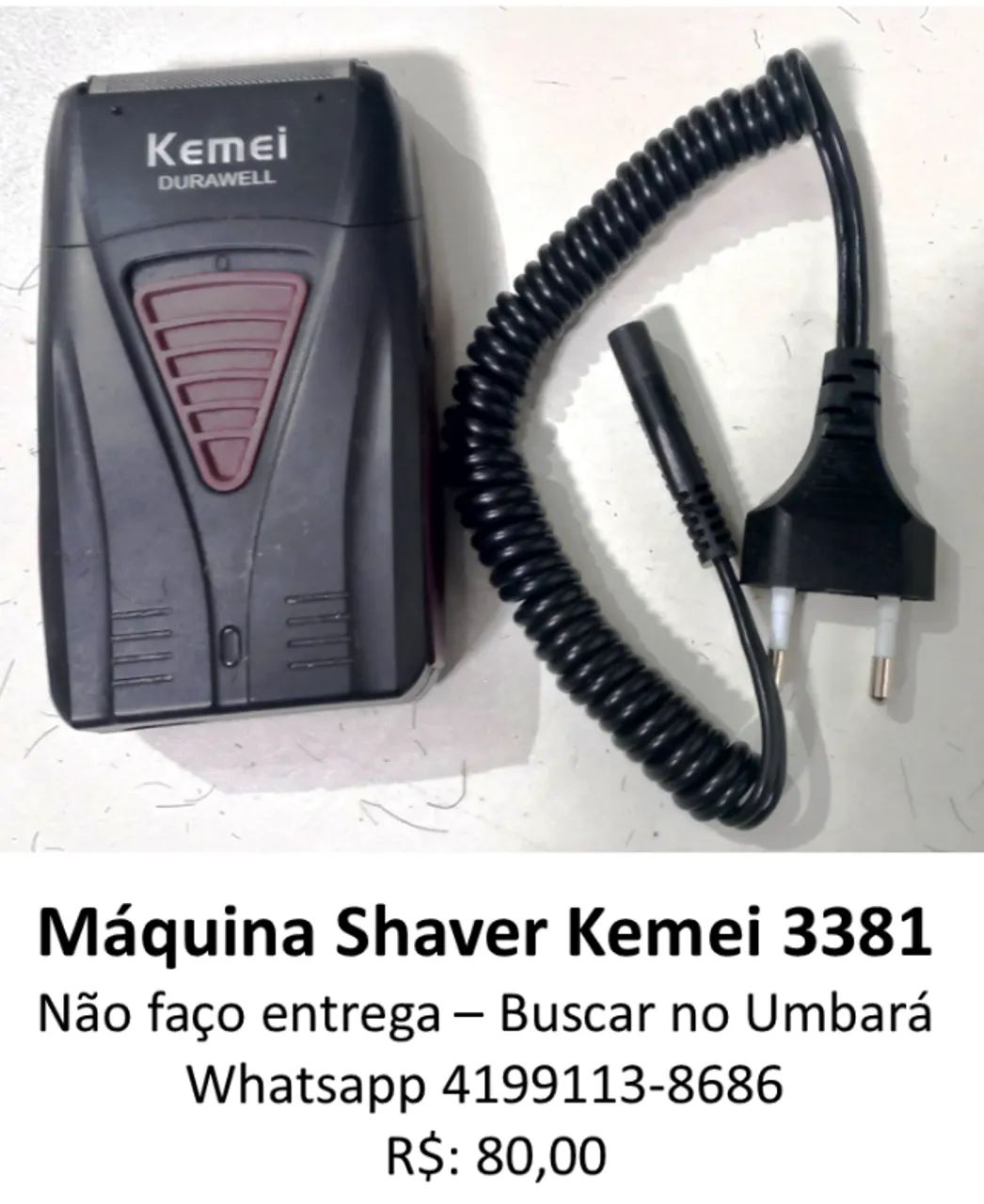 Máquina Shaver Kemei 3381 preta