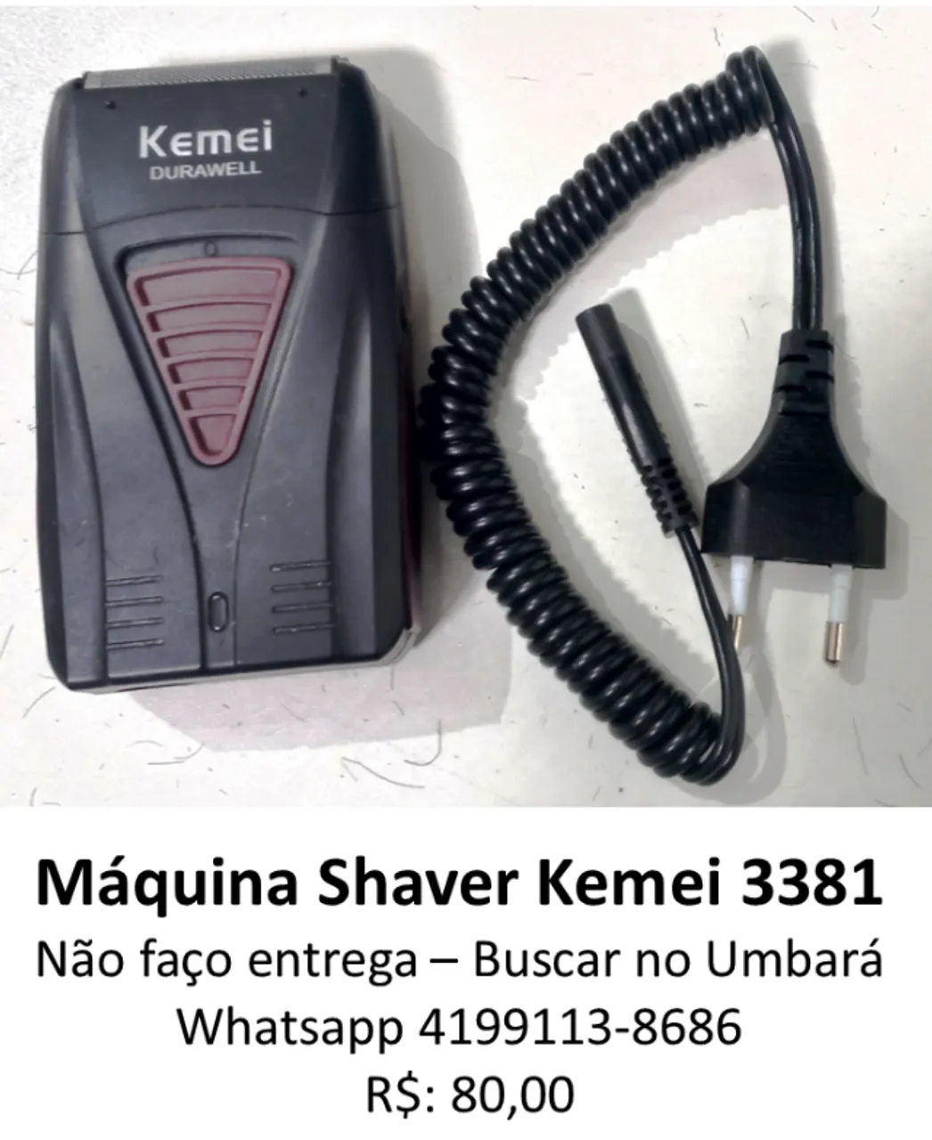 Máquina Shaver Kemei 3381 preta
