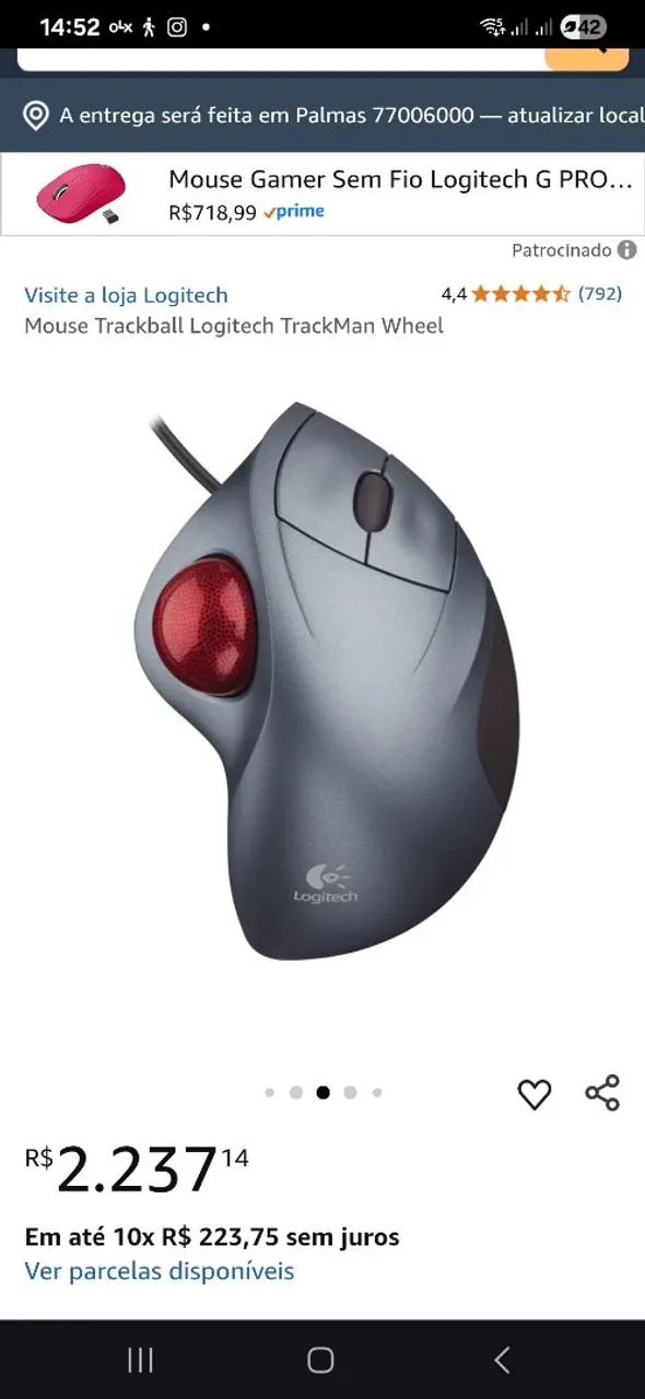 7.  Mouse Trackball Logitech TrackMan Wheel - Foto 5