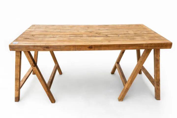 Rustic-style pine wood trestle table65115992197249120