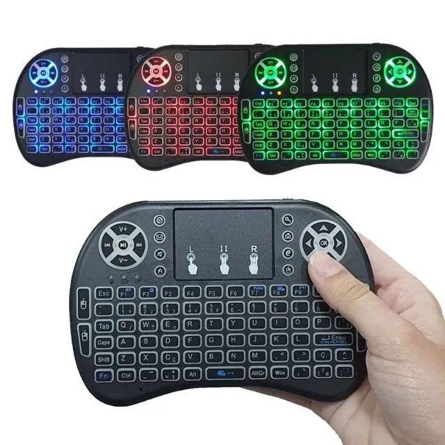 Mini Teclado Led Controle bluetooth para PC Notebook TvBox Smart TV - Foto 2