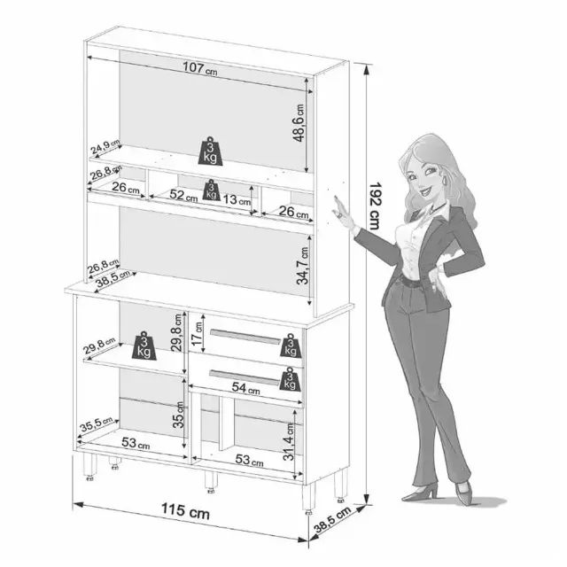 Armário de Cozinha Sofia Novo, Direto da Fabrica, Frete Grátis, Pague Na Entrega! - Foto 3