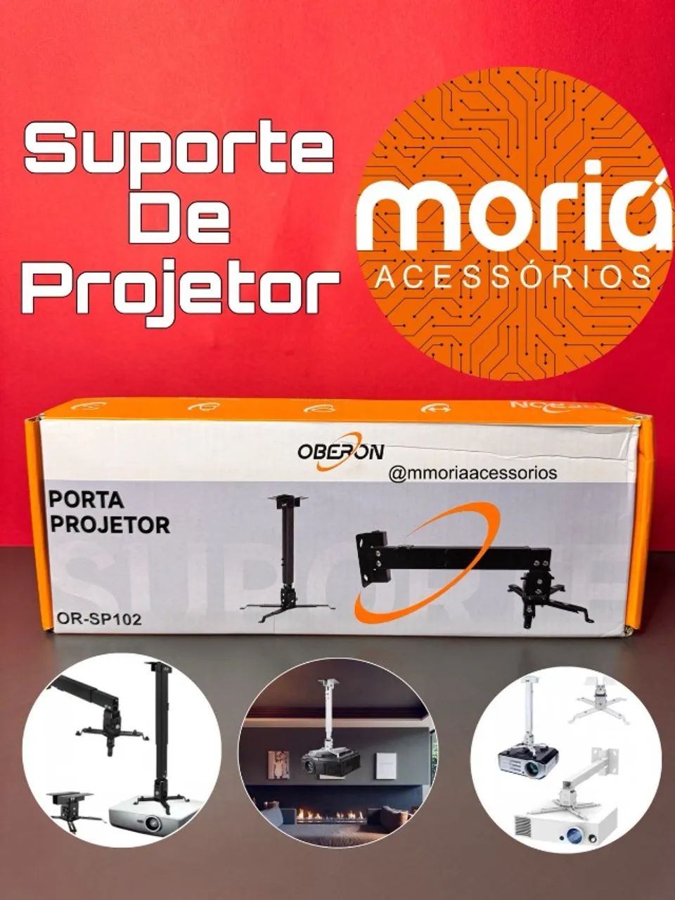 Suporte Projetor De Teto Parede Datashow Universal Regulável