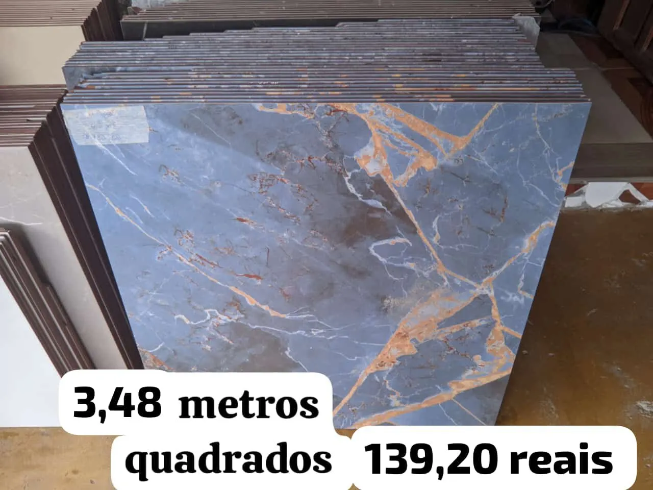3,48m² de Porcelanato - Novo