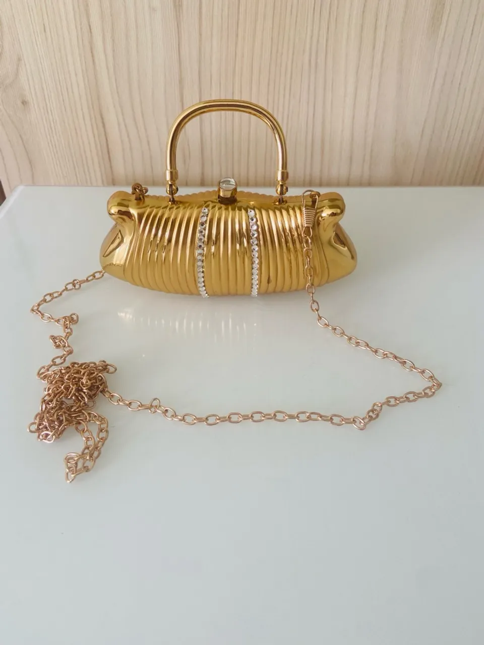 Bolsa de festa dourada mini