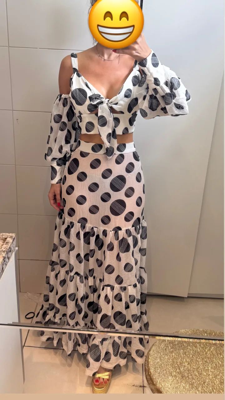 Conjunto de poá bolinha tamanho P  - Foto 2