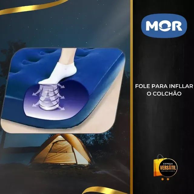 Colchão Inflável Multiuso Solteiro com Fole - Novo - Foto 2
