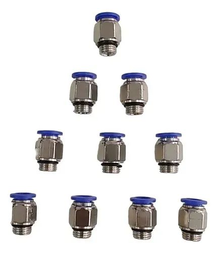Conector Engate Rápido Tubo Pu 10mm Rosca 1/4 Bsp - 10 Peças