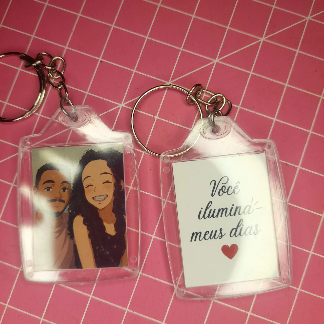 Chaveiros Personalizados em acrilico quadrado