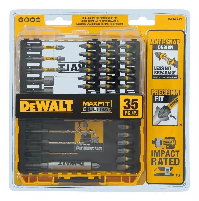 Kit Bits e Brocas Parafusar/Furar Maxfit Ultra 35 Pçs Dewalt DWAUMF35SET