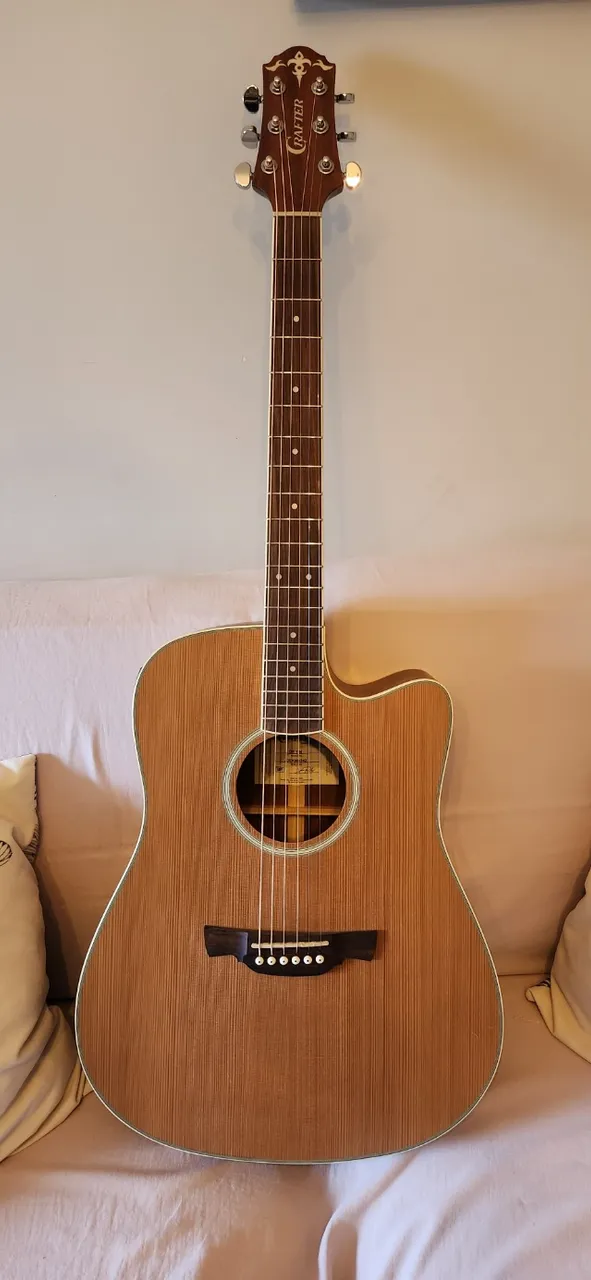 Violão Crafter Aço Folk Cutaway De-7/n Equalizador Plataform