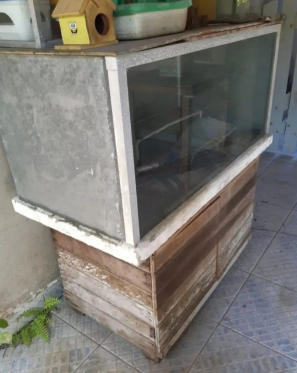 Aquário com 480 litros na medida C125xL61xA63 feito com pedra de Ardósia e vidro 10mm 