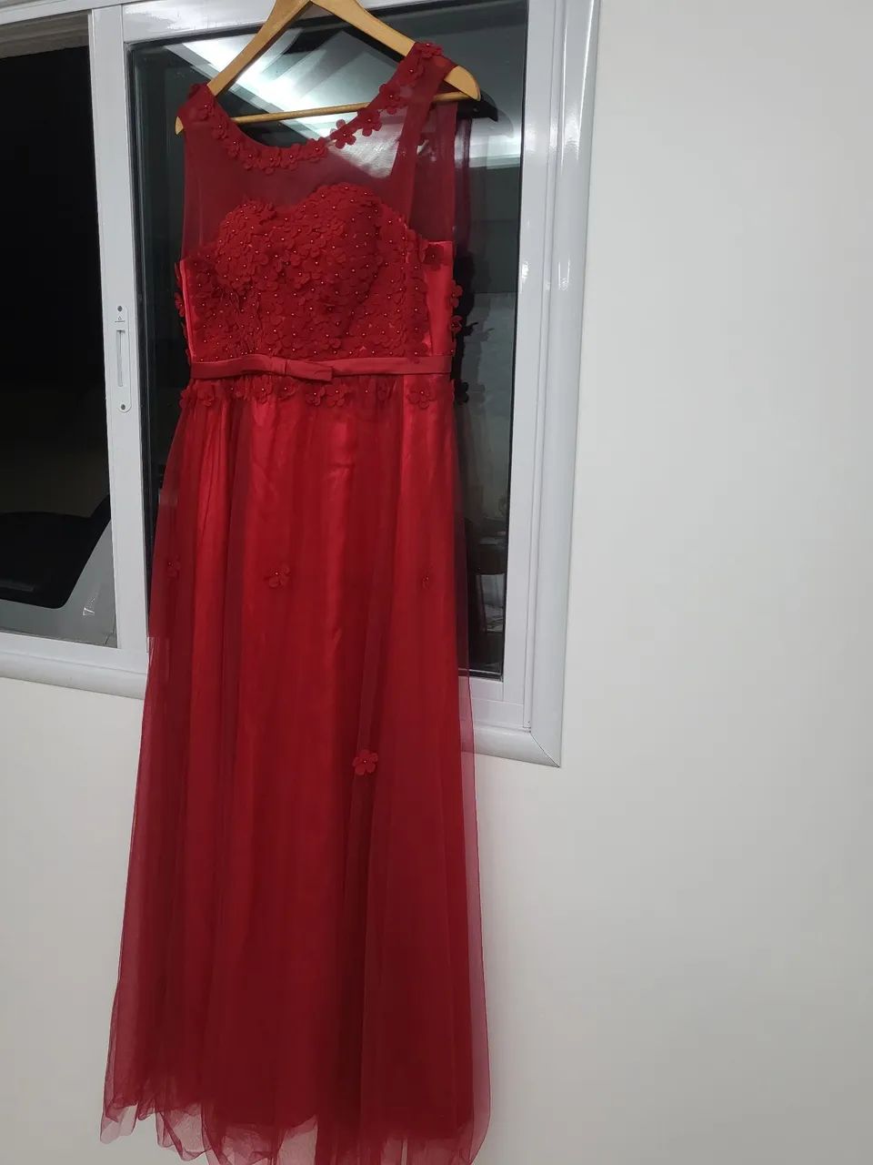 Vestido de renda vermelho para festa - Foto 2