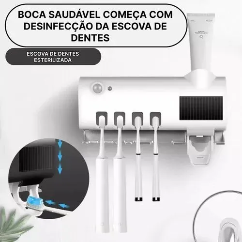 Esterilizador de Escova de Dente com Dispenser de Pasta