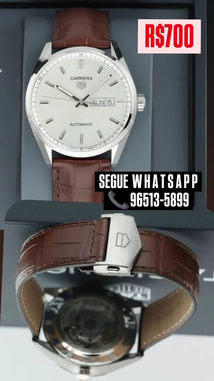 Relógio TAG HEUER CARRERA AUTOMÁTIC PULSEIRA DE COURO  - Foto 3