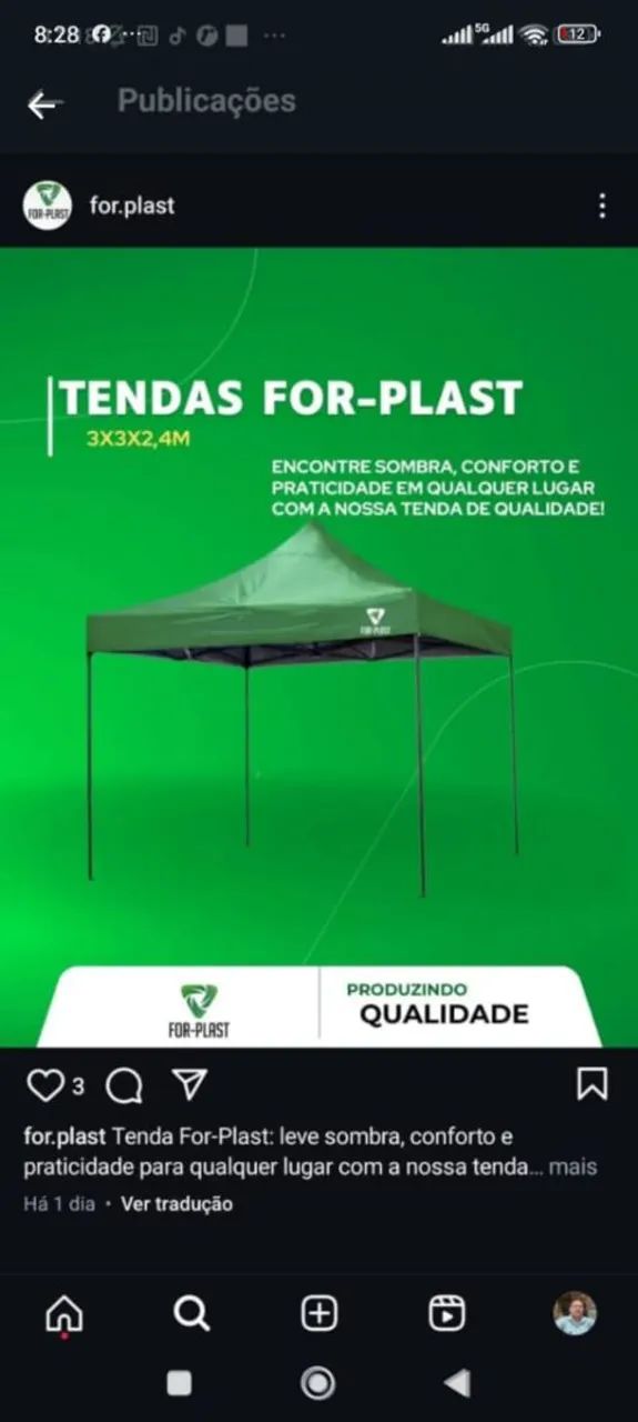 Tendas For-Plast 3x3x2,4m - Qualidade e Praticidade - Foto 3