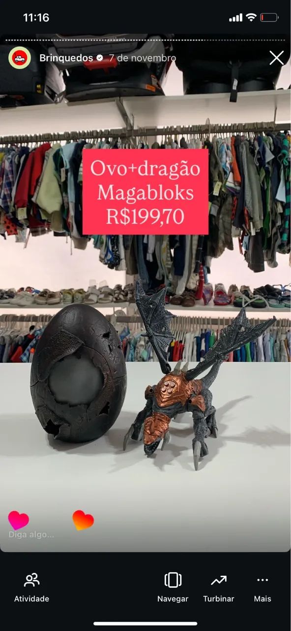 Ovo com dragao Megabloks importado