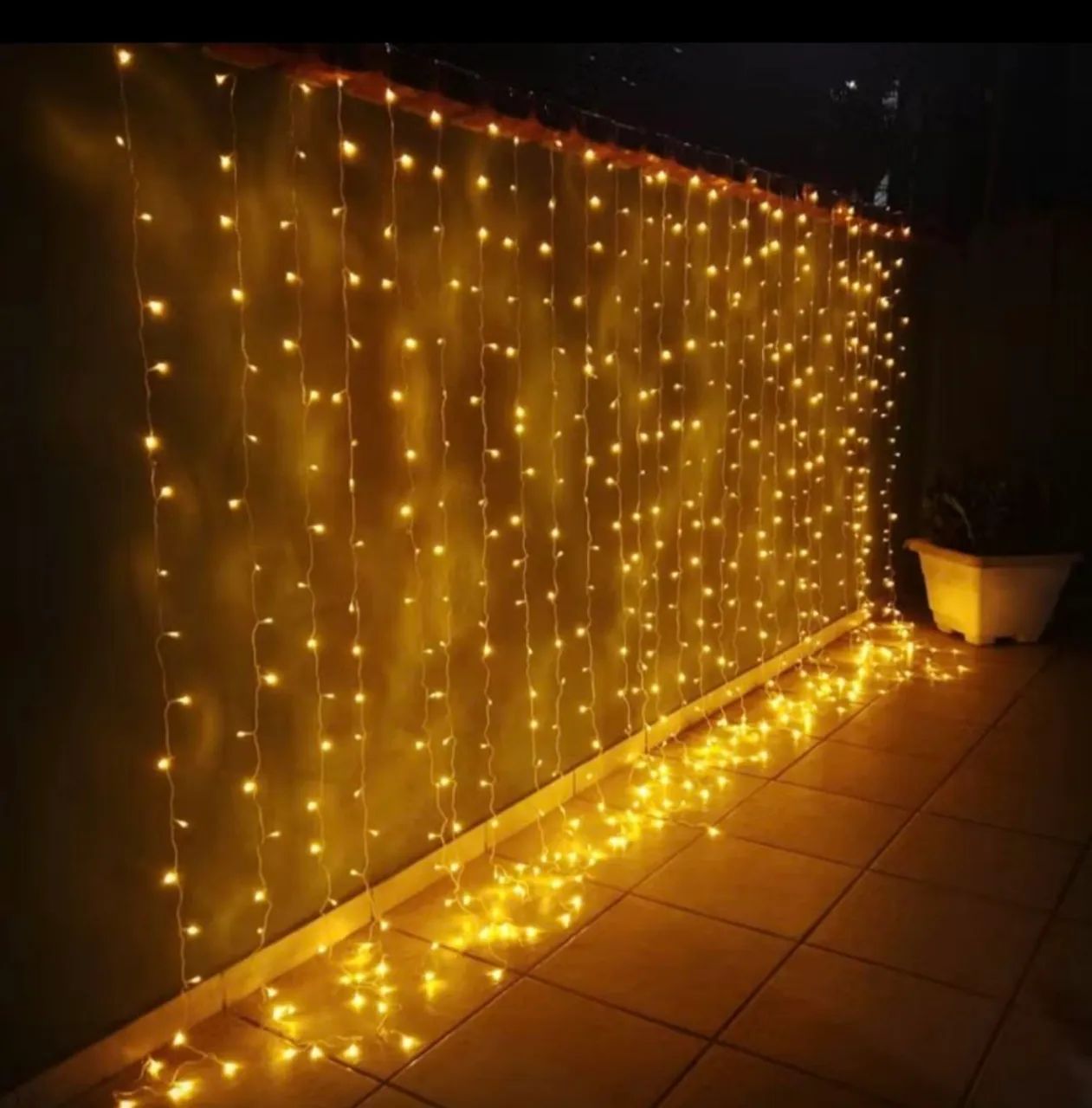 Cortina de Led Luz Fixa Amarela - Foto 2