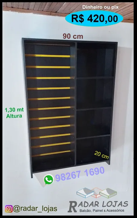 Painel 1,30 mt X 91 cm Canaletado