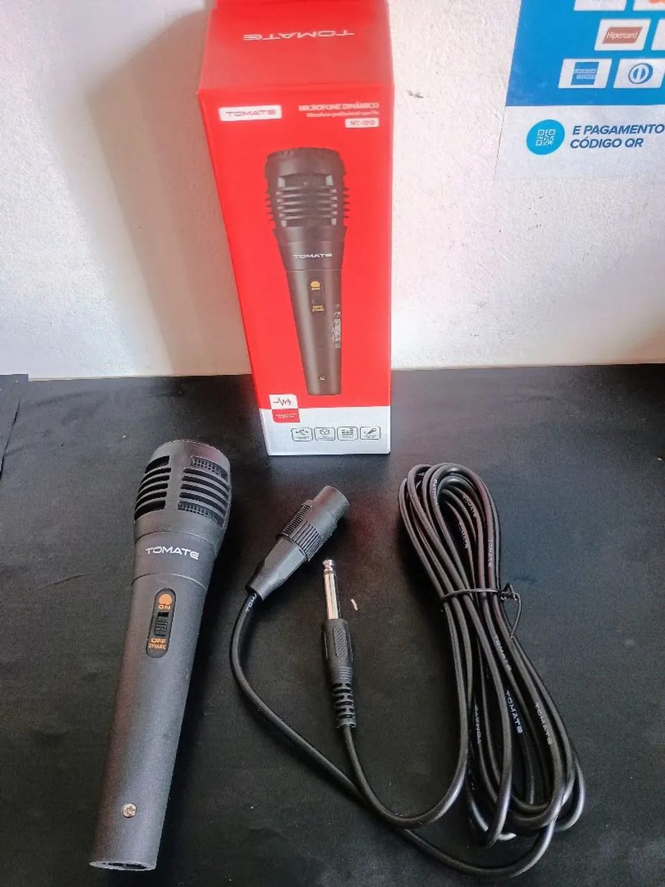 Microfone dinâmico com cabo de 4mts / SUPER PROMOÇÃO 