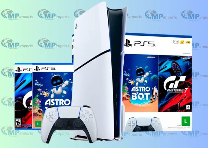 Loja MP Imports: Console Playstation 5 Slim - Midia Fisica Pacote ASTRO BOT e Gran Turismo