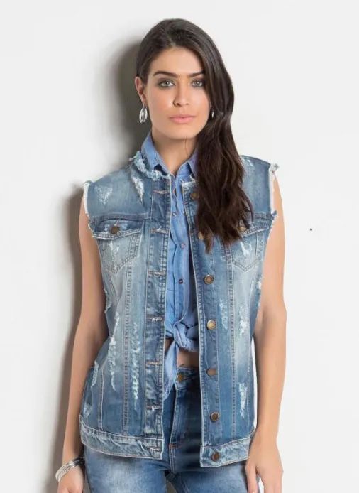 COLETE JEANS TAMANHO 36 P - Foto 5