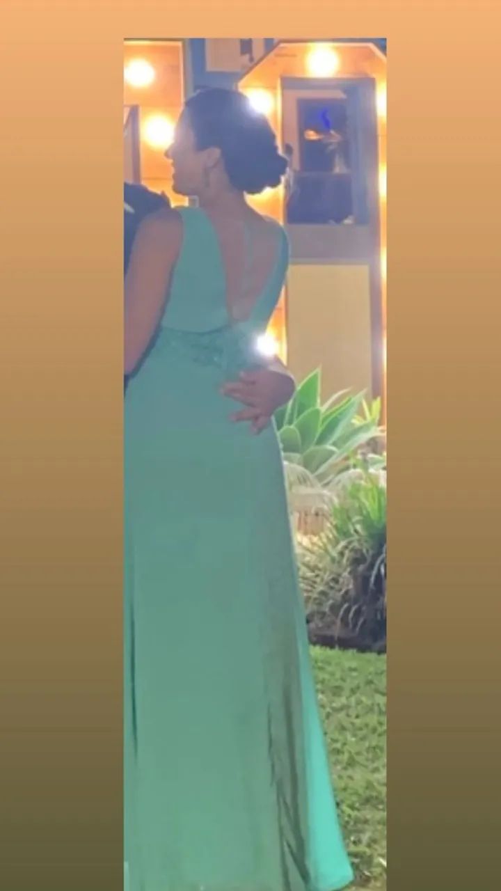 Lindíssimo e elegante vestido cor verde tiffany. - Foto 3
