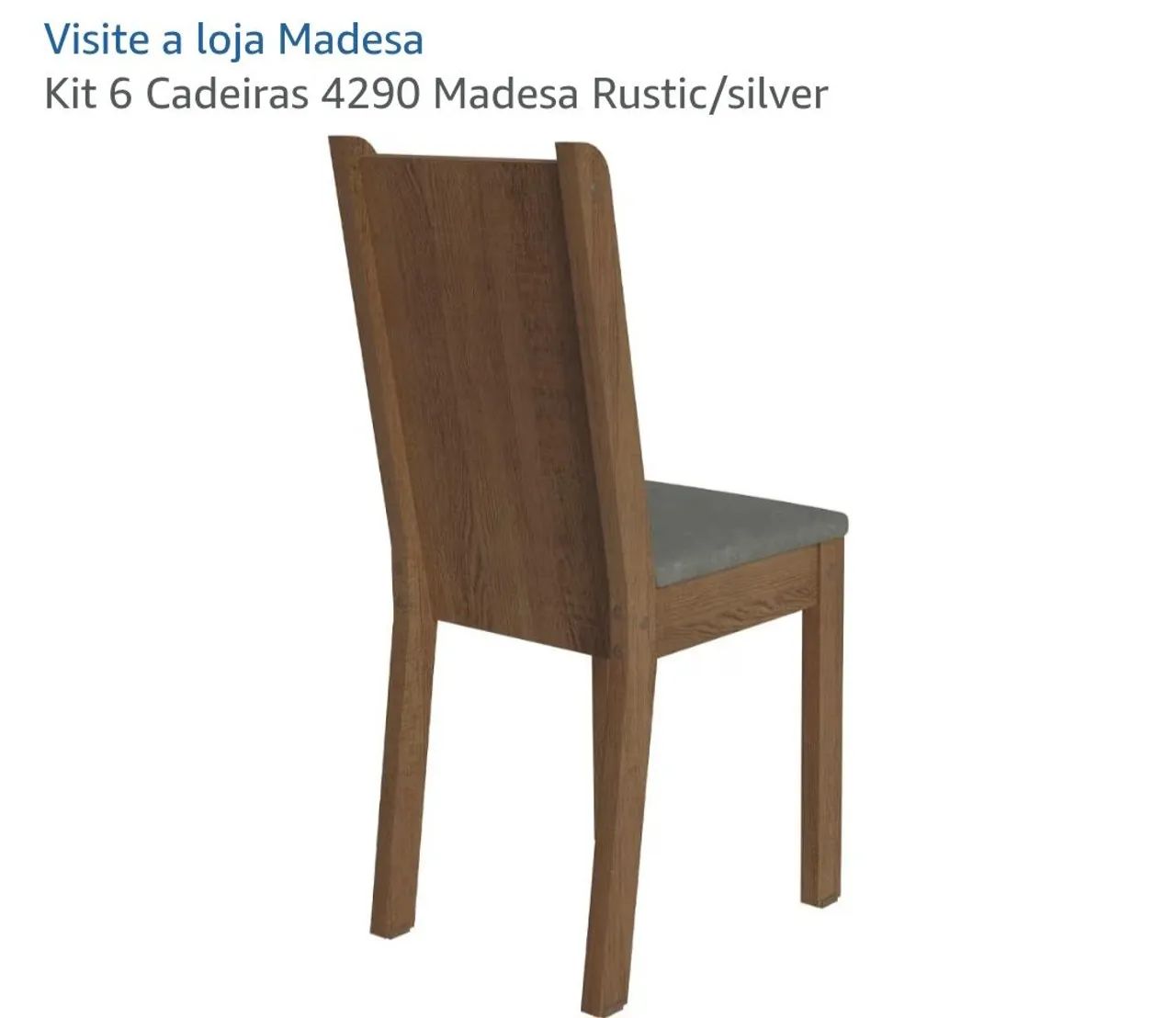 Kit 6 Cadeiras 4290 Madesa Rustic/silver - Foto 3