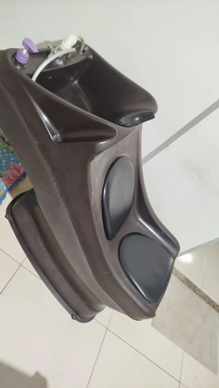 Lavatório de salão de beleza, Cadeira de escritório, Pufe em veludo.  - Foto 2