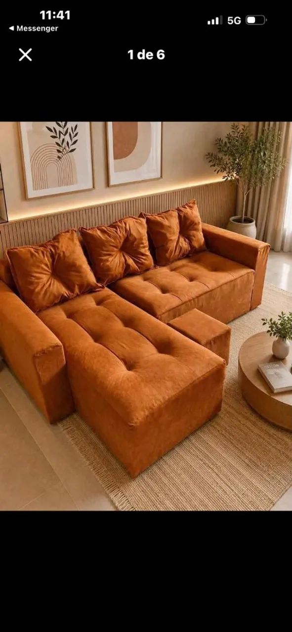 Sofá Chaise 3 lugares 