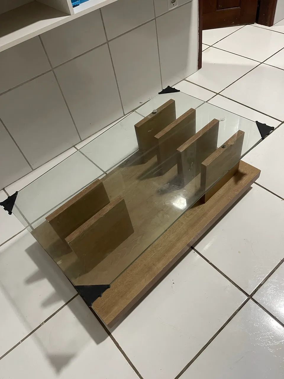 Mesa de centro tampo de vidro